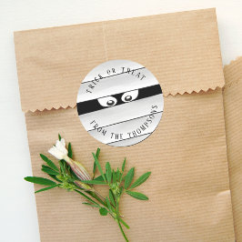 Pegatina Redonda Halloween espeluznante y espeluznante truco o trat