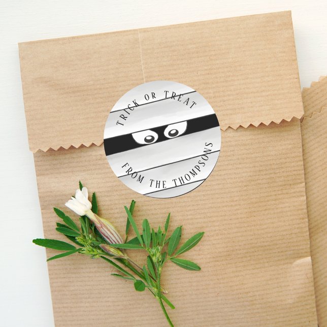 Pegatina Redonda Halloween espeluznante y espeluznante truco o trat (Subido por el creador)