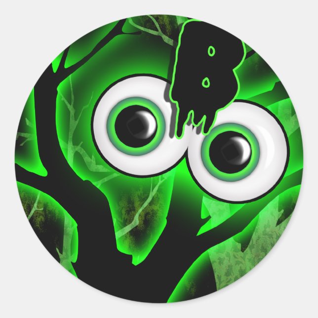 Pegatina Redonda Halloween espeluznantes fiestas adultos (Anverso)