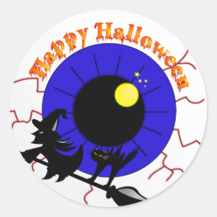 Pegatina Redonda Halloween Eyeball