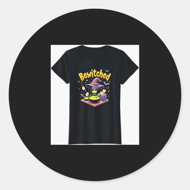 Pegatina Redonda Halloween Family Home Bewitched Breakfast Maker  (Anverso)