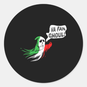 Pegatina Redonda Halloween Fan Ghoul Para Hombres Mujeres Italianas