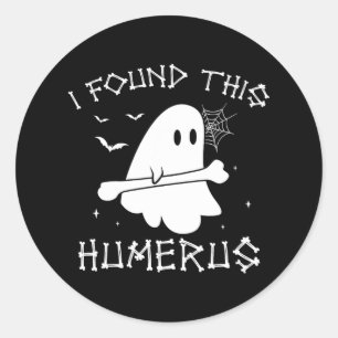 Pegatina Redonda Halloween Fantasma Encontré Humerus Funny Costumen