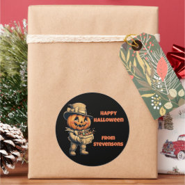 Pegatina Redonda Halloween festivo Jack o lantern