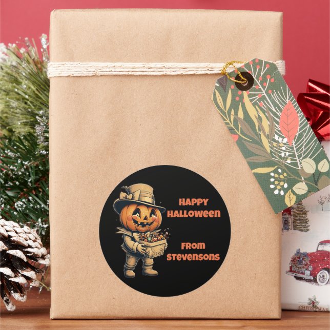 Pegatina Redonda Halloween festivo Jack o lantern (Vacaciones)