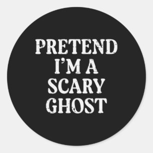 Pegatina Redonda Halloween finge que soy un asustado fantasma con d