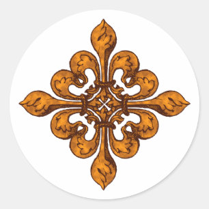 Pegatina Redonda Halloween Fleur de lis