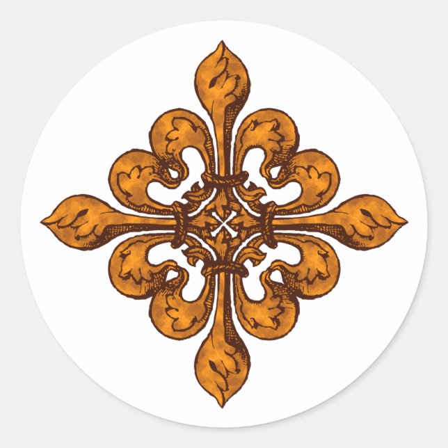 Pegatina Redonda Halloween Fleur de lis (Anverso)