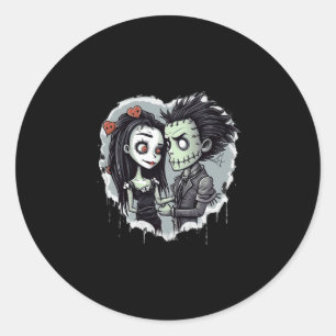 Pegatina Redonda Halloween Frankenstein Lovers