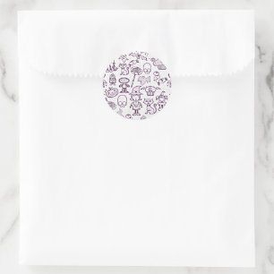 Pegatina Redonda Halloween Fun Purple