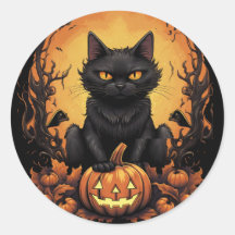 Halloween | Gato negro y calabaza