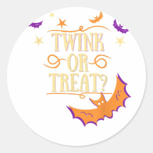 Pegatina Redonda Halloween gay de Twink o Trek