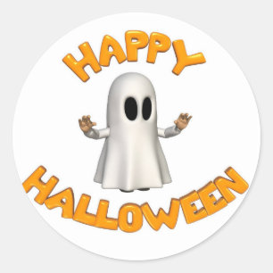 Pegatina Redonda Halloween ghost