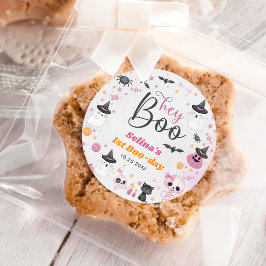 Pegatina Redonda Halloween Ghost Fiesta de cumpleaños 1