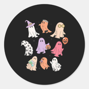 Pegatina Redonda Halloween Ghost Friends Halloween AAC SLP Speech