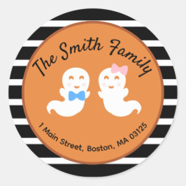 Pegatina Redonda Halloween Ghost Gender Revolver Dirección de Retor