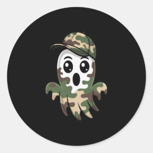 Pegatina Redonda Halloween Ghost Kids