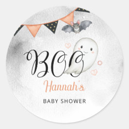 Pegatina Redonda Halloween Ghost Octubre Favor de Baby Shower