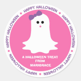 Pegatina Redonda Halloween Girly Ghost Favor