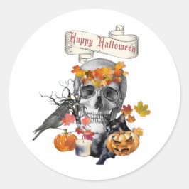 Pegatina Redonda Halloween gótico claro