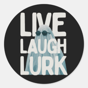 Pegatina Redonda Halloween Graciosa Lurk Live Lauder Love Ghost Cos