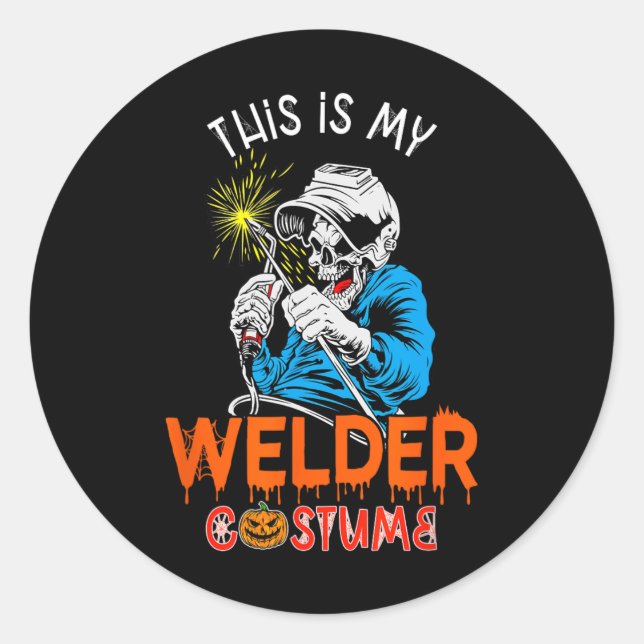 Pegatina Redonda Halloween Halloween Herramientas de Soldadura de H (Anverso)