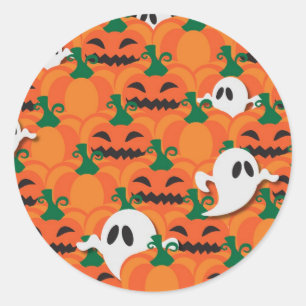 Pegatina Redonda Halloween Halloween Parche De Fantasmas