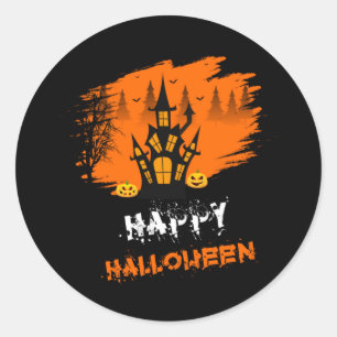 Pegatina Redonda Halloween Happy Halloween Birthday