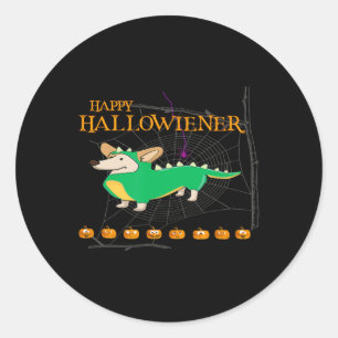 Pegatina Redonda Halloween Happy hallowiener