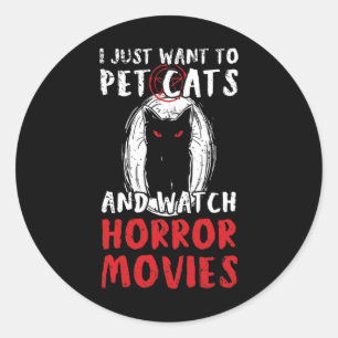 Pegatina Redonda Halloween Horror: Diseño de película para fans de 