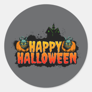 Pegatina Redonda Halloween inquieto