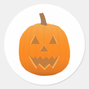 Pegatina Redonda Halloween: Jack-O-Lantern: Calabaza: