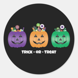 Pegatina Redonda Halloween Jack O Lantern Candy