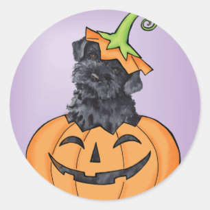 Pegatina Redonda Halloween Kerry Blue Terrier