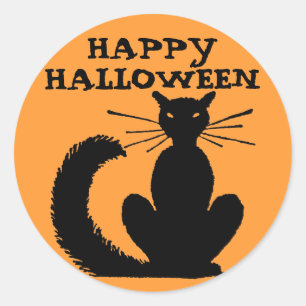 Pegatina Redonda Halloween Kitty
