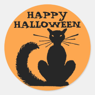 Pegatina Redonda Halloween Kitty