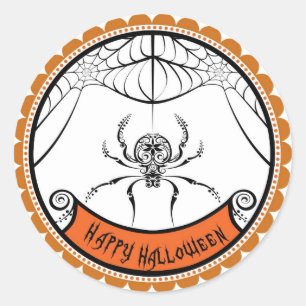 Pegatina Redonda Halloween Lace Spider favorece a los pegatinas