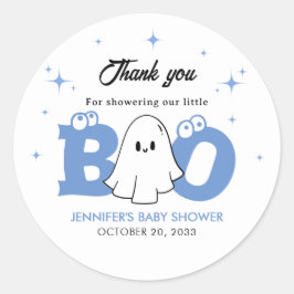 Pegatina Redonda Halloween Little Boo Boy Baby Shower Gracias