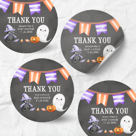 Pegatina Redonda Halloween Little Boo Ghost Baby Shower