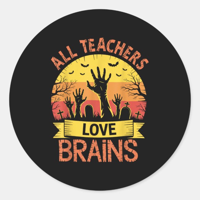 Pegatina Redonda Halloween Maestros Camisa A Mujeres Todos Los Maes (Anverso)