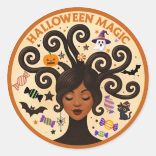 Pegatina Redonda Halloween Magic