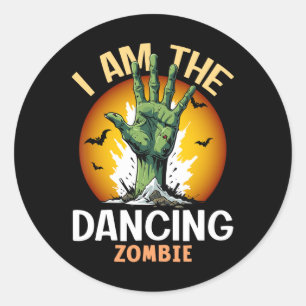 Pegatina Redonda Halloween Mateo Dancing Zombie Costume