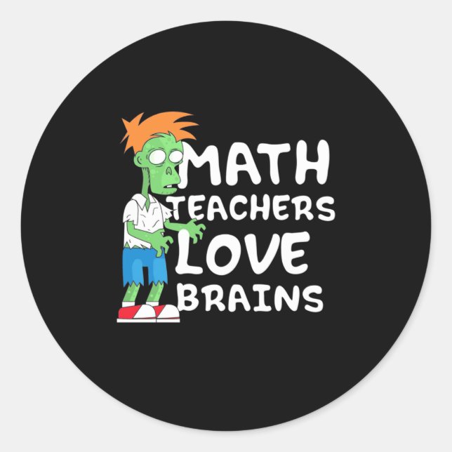 Pegatina Redonda Halloween Math Teacher Love (Anverso)