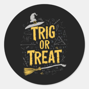 Pegatina Redonda Halloween Math Teacher Trig O Tret School