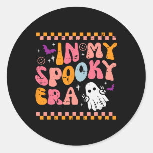 Pegatina Redonda Halloween My Spooky Era Retro Costume Groovy Hombr