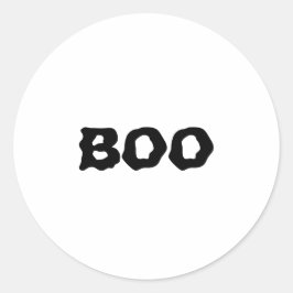 Pegatina Redonda Halloween negro y blanco espeluznante