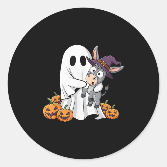 Pegatina Redonda Halloween niños Fantasma Calabaza Halloween hombre (Anverso)