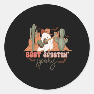 Pegatina Redonda Halloween occidental retro Tantísimo Fun Fun Boot