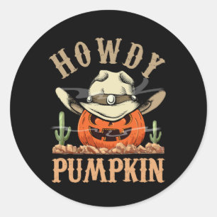 Pegatina Redonda Halloween occidental Vintage Rod