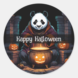 Pegatina Redonda Halloween Panda